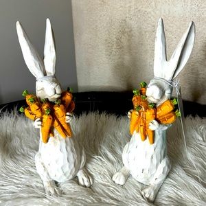 Martha Stewart carving sculpture resin bunny holding carrots Easter holiday